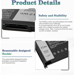 Batterie d'ordinateur portable de remplacement en gros 3500mAh WDXOR 42Wh 11.4V pour <span class=keywords><strong>Dell</strong></span> 15-5565 5378 7472 5567 7560 7579 - Product Image 5