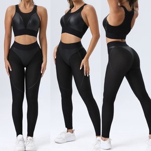 New mô hình rắn hai mảnh Yoga đặt Sexy Áo ngực thể thao & Nâng mông quần cộng với kích thước tập thể dục trang phục - Product Image 2