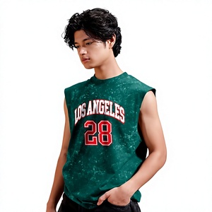 <b>Men's</b> <b>Green</b> Sleeveless Tank O-Neck Casual Graphic Printed Breathable Polyester Sportwear Oversized 100% Cotton tank-<b>top</b> - Product Image 3