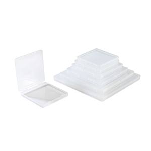 Transparent <b>Square</b> <b>Plastic</b> Storage Box 1.7Cm Jewelry Organizer Desktop <b>Container</b> Covered For Small Parts Components - Product Image 2