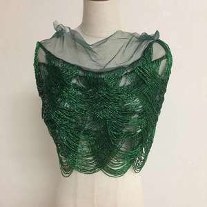 Applicazione per Abito da Sposa e da Sera a 5 Strati con Perline, Frange e Decorazioni, Collo con Strass - Product Image 4