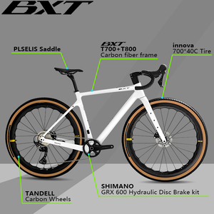 Vélo de gravier en carbone BXT 700C, route/VTT, câblage interne complet, GRX-600 1X11S, compatible avec 105 R7120/105 Di2 R7170, BXT-135 Gravel - Product Image 1