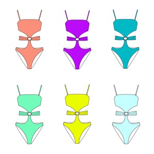 Maillot de bain une pièce écoresponsable pour femme avec découpes et nœud, en tissu recyclé, bretelles spaghetti, coupe haute, <span class=keywords><strong>tenue</strong></span> tendance pour la plage et la <span class=keywords><strong>piscine</strong></span> - Product Image 1