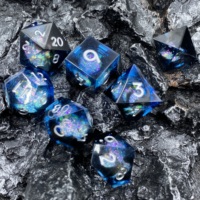 Dés à bord pointu donjons et dragons jeu de dés à noyau liquide dés