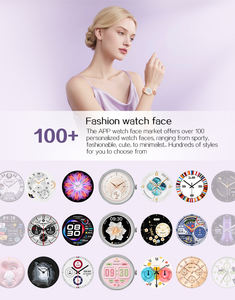 [Expédition sous 3 jours] <span class=keywords><strong>Montre</strong></span> connectée pour femme en or rose de luxe, écran AMOLED HD de 1,19 pouces, boîtier en acier inoxydable, coffret cadeau pour Android IOS - Product Image 5