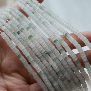 Tian Shan Ice Jade Spacer Beads 2x4mm Rectangle Natural <b>Stone</b> For Bracelet Necklace Making Transparent Green Loose Crystal - Product Image 3
