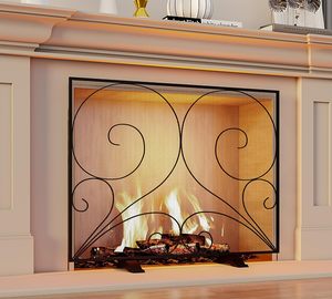 Protector de Chispas para <span class=keywords><strong>Chimenea</strong></span> de Hierro con Pantalla Plana y Puertas, Independiente para <span class=keywords><strong>Chimenea</strong></span> de <span class=keywords><strong>Ladrillo</strong></span>, a Prueba de Niños, Seguridad para Mascotas - Product Image 2