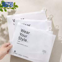 Sac à fermeture éclair transparent givré en CPE, sac auto-scellant pour ranger les vêtements et les chaussettes, sac d'emballage pour vêtements