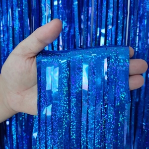Bas prix frange rideau toile de fond feuille gland rideaux bannières brillant papier glands rideau PET fête décoration <span class=keywords><strong>bonne</strong></span> qualité - Product Image 3