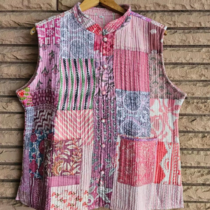 Hot Sale Premium Handmade Cotton Quilted Jacket Floral Pattern Casual Boho Style for Women Winter Coat Soft - Product Image 1