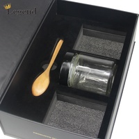 Boîte d'emballage en verre pour miel avec logo personnalisé, boîte cadeau magnétique élégante et luxueuse pour bouteille de miel