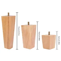 4PCS Pieds de meubles en bois massif 6/10/15cm Chaise Lit Table Armoire Rehaussement Pièces Pied Accessoires Pieds de meubles en bois