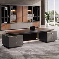 Meubles de bureau modernes, table de bureau en bois, design de bureaux de direction, bureaux de luxe en forme de L, bureau de direction pour PDG