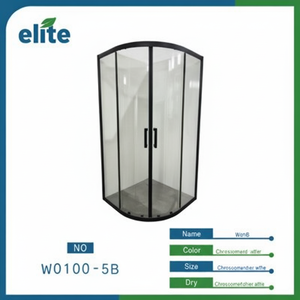 Moderna cabina doccia in vetro Frameless con porte scorrevoli 6mm & 10mm in ottone temperato per hotel e ville - Product Image 1