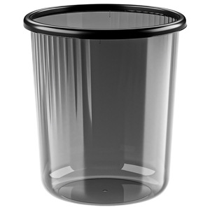 Transparent Black Cylindrical Trash Can 25cm Diameter <b>Large</b> Capacity Indoor Waste <b>Bin</b> - Product Image 2