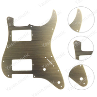 Plaque à gratter ST métal aluminium 11 trous HH guitare Pickguard cuivre Bronze pour remplacement de pièces de guitare électrique
