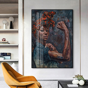 <span class=keywords><strong>Dipinto</strong></span> di porcellana di cristallo di dimensioni verticali incorniciato che dà potere alla figura del velo <span class=keywords><strong>etnico</strong></span> decorazione della parete per il soggiorno - Product Image 3