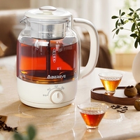 Bouilloire électrique domestique de 1,5 L, chauffe-thé en verre, bouton de contrôle de la température, puissance de 800 W, modes manuel/automatique, chauffe-thé