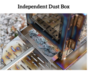 Stufa a legna portatile in puro titanio per interni ed esterni e griglia da campeggio per campeggiatori - Product Image 3