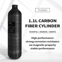 Bouteille d'air de plongée sous-marine TUXING de haute qualité, 1,1 L, 300 bars, 4500 psi, pour la lutte contre l'incendie, en fibre de carbone, à vendre