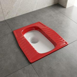 Inodoro de cuclillas rojo de doble color estilo Oriente Orissa - Inodoro de cerámica de diseño premium para orinal de cuclillas y inodoro de asiento - Product Image 1