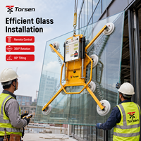 Elevador de Vidrio por Vacío de Alta Resistencia de 1200 kg, 12 Ventosas, Rotación Automática, Inclinación, Control Remoto para Paneles Grandes