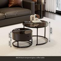 Table basse en verre trempé haut de gamme, nouveau design moderne et simple, style luxe léger, pour appartement de petite taille et combinaison de meubles d'hôtel