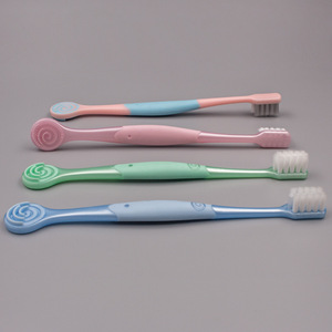 Custom Made Soft Bristle Toothbrush With Tongue <b>Scraper</b> Non Slip Handle For Adults - Product Image 2