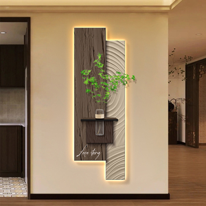 Nuovo Design di Lusso per Decorazione Casa: Dipinto in Porcellana con Incisione UV su MDF, Vaso con Albero Artificiale e <span class=keywords><strong>Arte</strong></span> Murale LED - Product Image 3