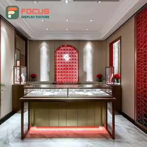 Custom Jewelry Display Counter Wood Frame Jewelry Shop Showcase Cabinet - Product Image 1