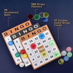 Family Games Bingo Set Gambling Metal For Leisure Paper Box Packing