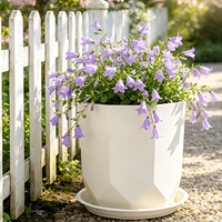 Nouveauté : Pots de fleurs carrés hauts en plastique PP avec trou de drainage, durables, capacité de 36,33 L, design moderne pour la maison et les étagères de jardin