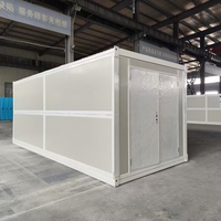 Maison préfabriquée mobile pliable de type conteneur, 2 chambres, 1 salle de bain entièrement équipée, cuisine intégrée