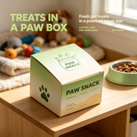 Boîte pliante en papier dégradé personnalisée pour emballage de friandises pour animaux de compagnie