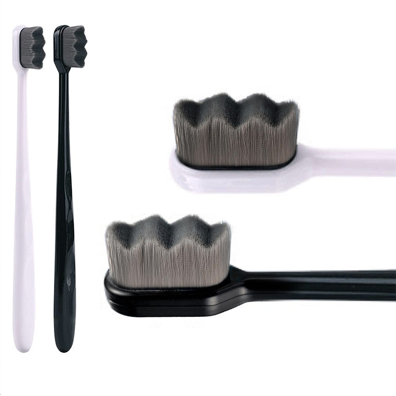 Очень мягкая зубная щетка для чувствительных десен и зубов. Микро-зубные щетки Nano с 20000 мягкой щетиной из бамбукового угля