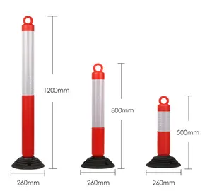 고무 기초를 가진 120cm 도로 가동 가능한 경고 포스트