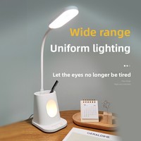 Lampe de bureau LED réglable de style minimaliste moderne de Guangzhou, en PVC, avec commande inductive, petit porte-stylo, pour l'étude et la protection des yeux, idéale pour les filles et les enfants