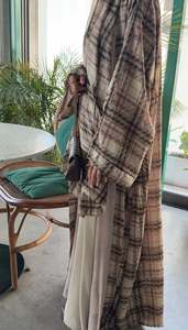 Kimono personnalisé Oem de haute qualité à <span class=keywords><strong>tartan</strong></span> de Dubaï 2025 ouvert sur <span class=keywords><strong>le</strong></span> devant fabricant de vêtements traditionnels du Ramadan Eid Abaya modeste pour femmes - Product Image 3