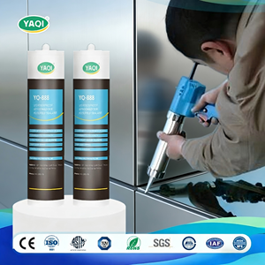 Scellant silicone neutre à faible teneur en COV Yaqi, résistant aux intempéries, 600 ml, blanc, usage général <span class=keywords><strong>pour</strong></span> <span class=keywords><strong>les</strong></span> joints en aluminium - Product Image 1
