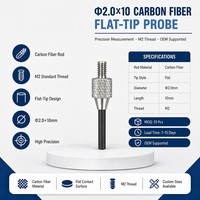 Sondes plates en fibre de carbone SD2.0mm : Multi-spécifications, ultra-légères, haute rigidité, faible déviation, filetage M2.5, personnalisables OEM ODM