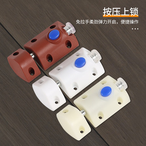 Pestillo de puerta de plástico Xinshengfa con botón pulsador automático y resorte, montado en superficie, para puertas de madera y ventanas, cerrojo de seguridad. - Product Image 3