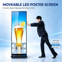Écran d'affichage LED intérieur P1.25 640*1920mm 8K HDR sur roulettes, Plug&Play, Totem publicitaire numérique couleur, Garantie 5 ans