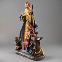 Statue religieuse de la Sainte Famille en résine, 18,5 cm de haut, peinte à la main, objet de collection, figurine de la Nativité catholique de Noël