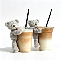 Support de paille en peluche super douce en forme d'ours en peluche avec rembourrage en coton PP pour tasses