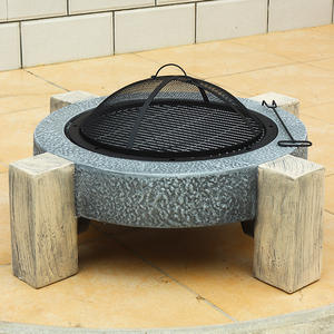 आधुनिक आउटडोर गार्डन फायर पिट के साथ आधुनिक आउटडोर गार्डन फायर पिट धातु स्पार्क स्क्रीन और पोकर - Product Image 4