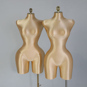 Mannequin en Mousse <span class=keywords><strong>Femme</strong></span> Pulpeuse Forme Brésilienne Buste Robe Grandes Hanches Demi-Corps Torse Féminin Mannequins Dorés - Product Image 3