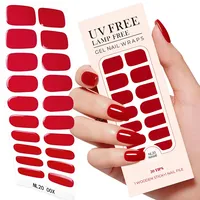 Autocollants et bandes adhésives pour ongles en gel couleur unie sans UV et non toxiques HUIZI GN Series pour nail art DIY - Vente en gros