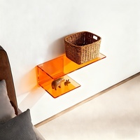 Étagère murale en acrylique pour chambre à coucher, support fixe orange, best-seller