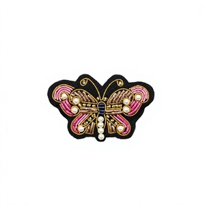 <b>Sew</b>-On Silk Embroidered Butterfly Design <b>Badge</b> Fabric Material - Product Image 1