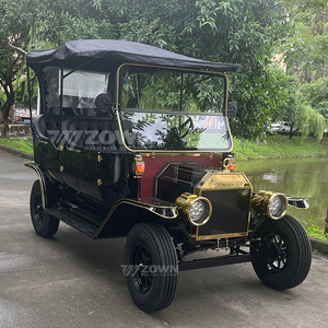 Auto Clásico Eléctrico Negro de 4 Plazas con Toldo, para Bodas y Turismo, Venta al Por Mayor de Fábrica - Product Image 1